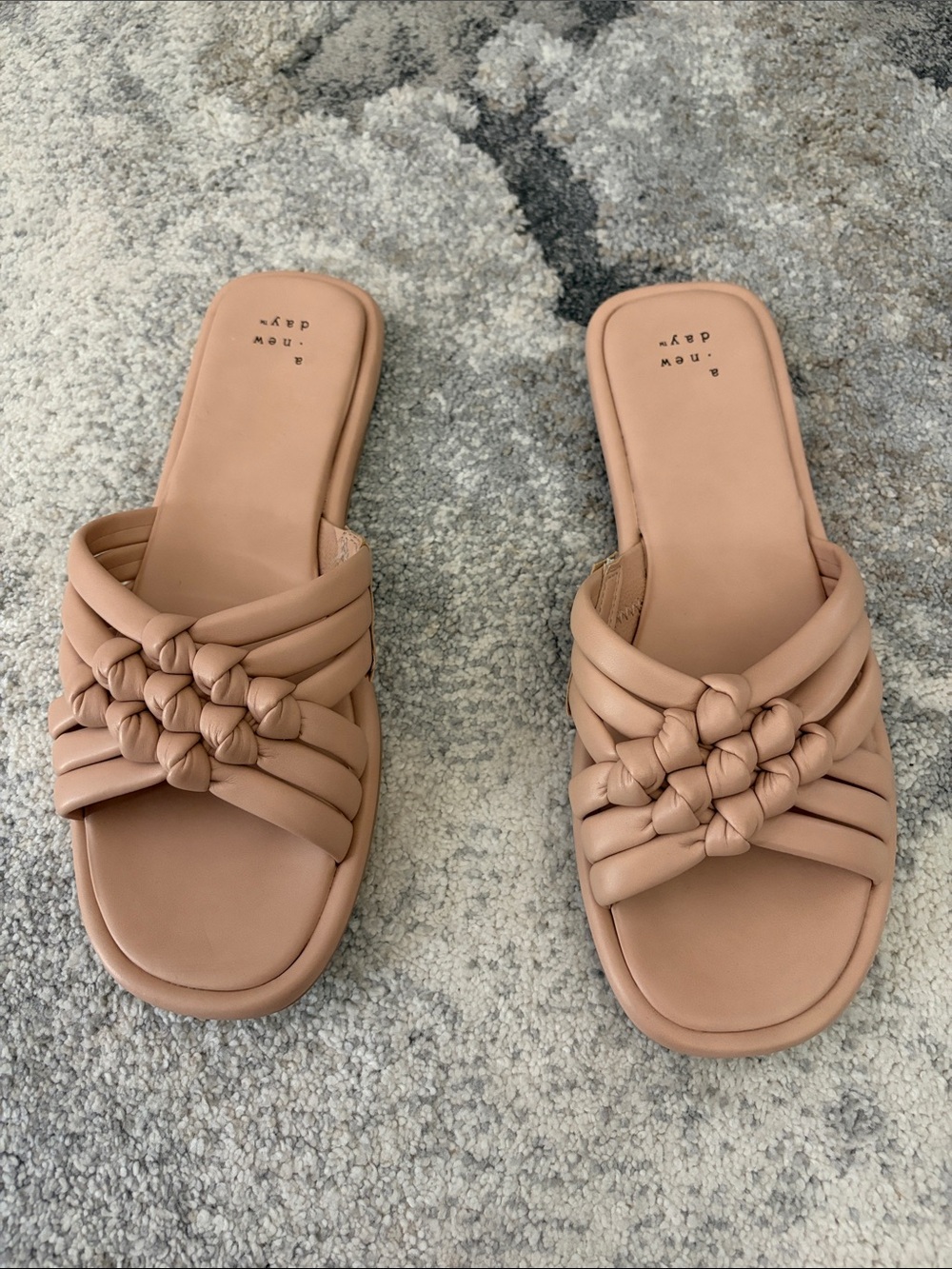 a new day Blush Tan Knotted Slide Sandals